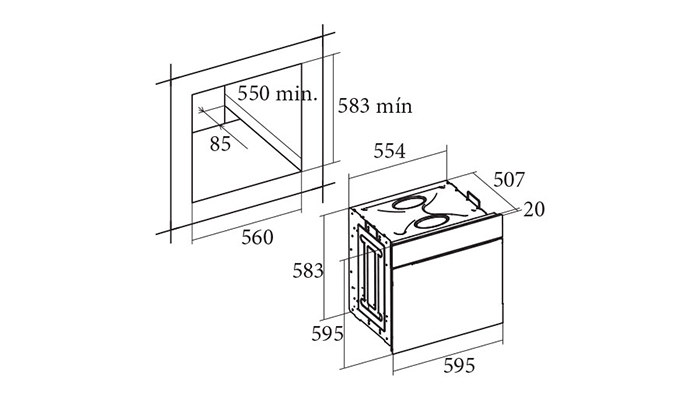 Kích thước Lò nướng Cata SE 6204 X