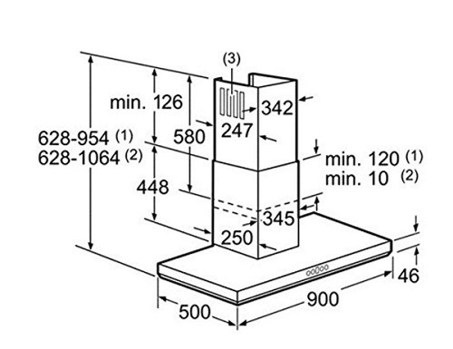 kích thước lắp đặt máy hút mùi DWB091U50