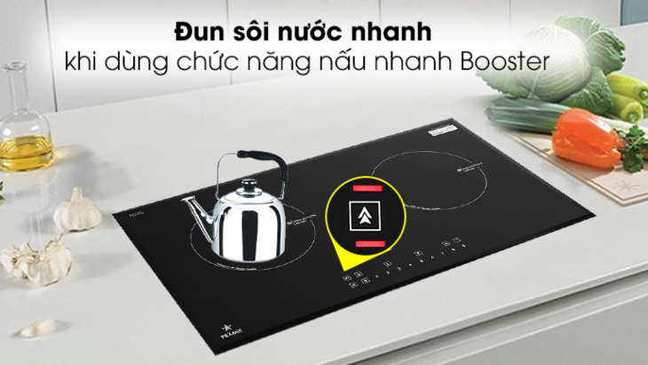 Bếp từ đôi Pramie 2201 tích hợp chức năng booster làm nóng nhanh